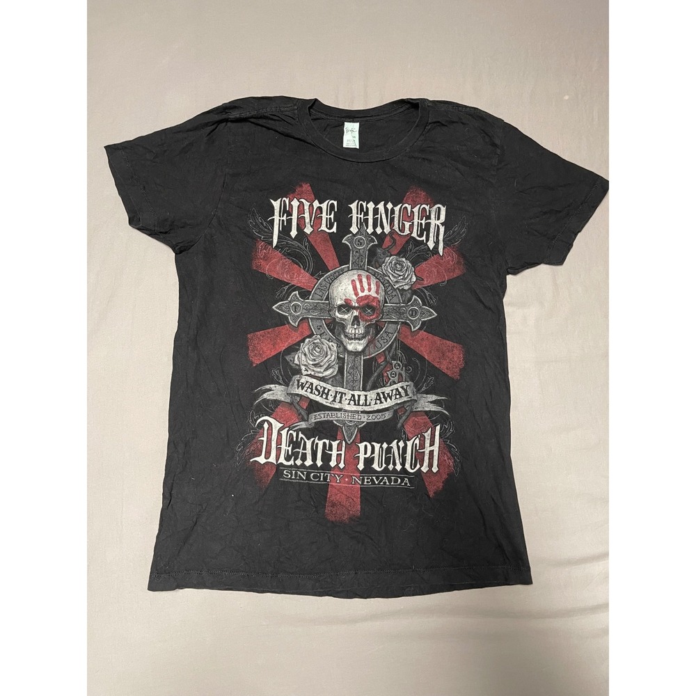 Five Finger Death Punch Wash It All Away Black Graphic T-Shirt Mens Large FFDP